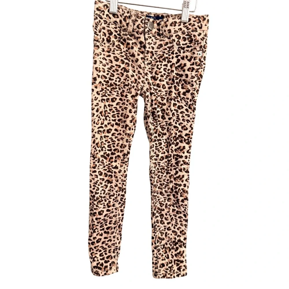 The Childrens Place Leopard Jeggings Girls 6 Brown Animal Print Stretch Skinny‎